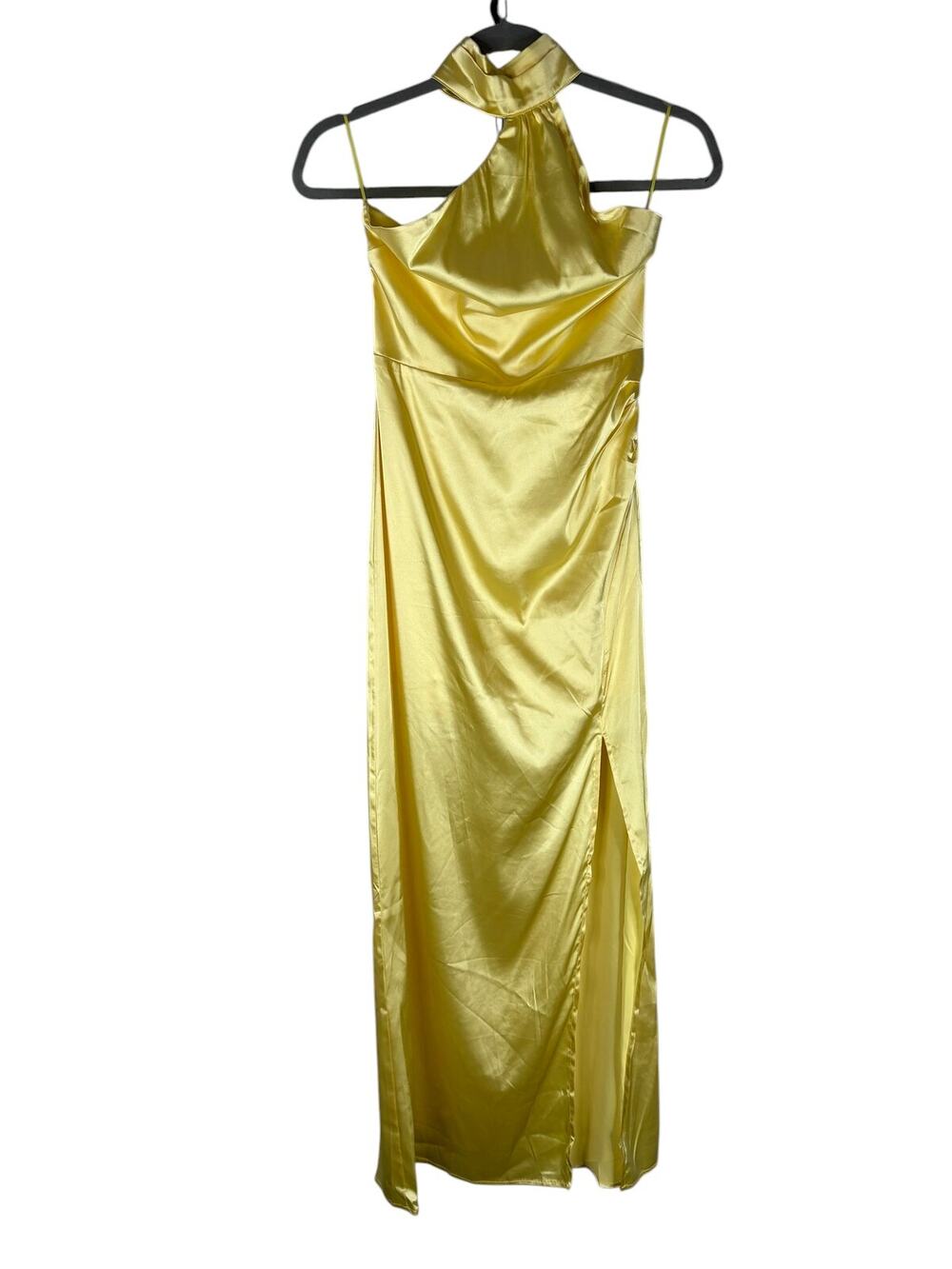 More to Come Darcey Maxi Dress Satin Halter Cowl Party Cocktail Wedding XS